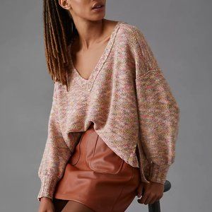 Anthropologie Pilcro Deep V Sweater -  Spacedye Combo - Small